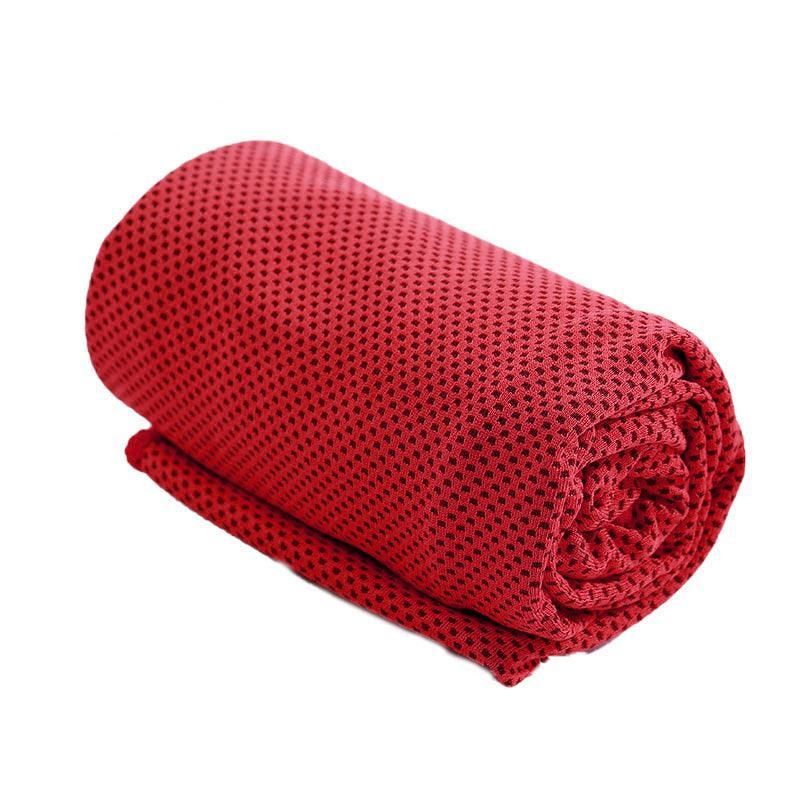 Cooling Towel for Sport Gym Cycling Golf Outdoor Use – Double Layer Ice Fabric - Red