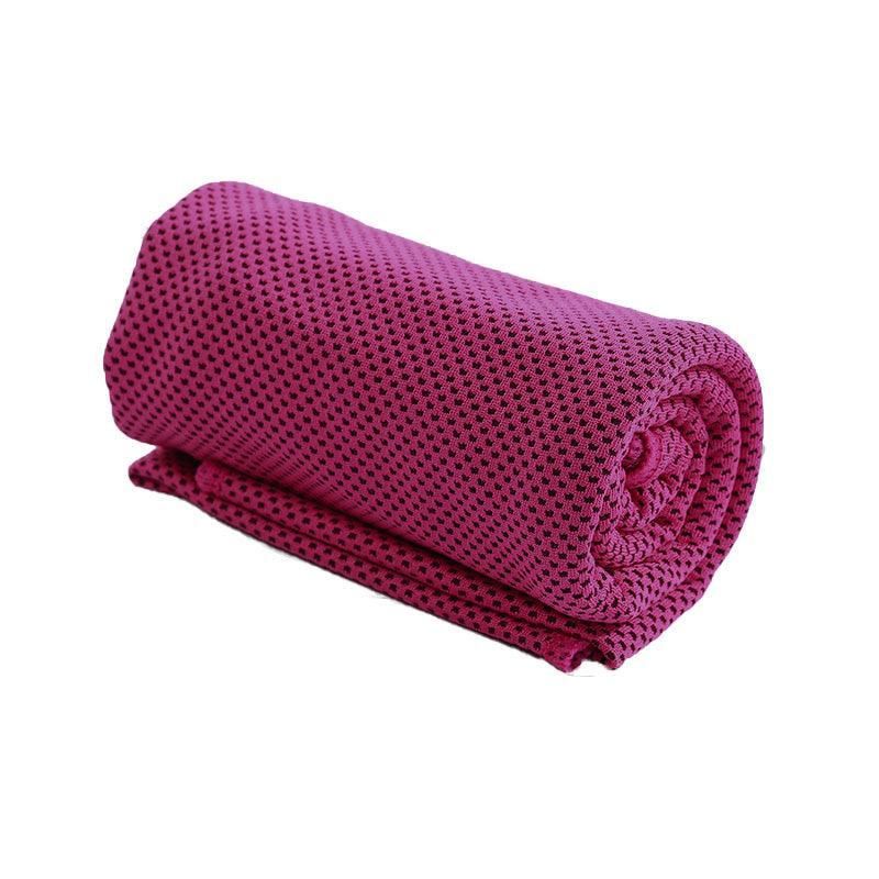 Cooling Towel for Sport Gym Cycling Golf Outdoor Use – Double Layer Ice Fabric - Rose Red