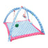 Breathable Pet Hammock Cat Bed with Fun Cartoon Bell Toy Cat Tent Supplies - Blue Polka Dots