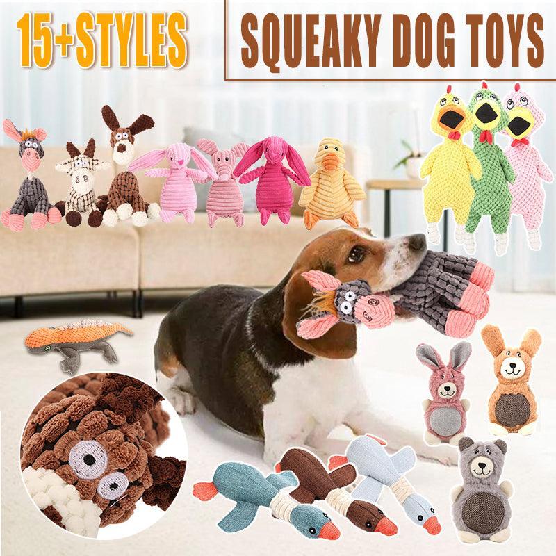 Squeaky Dog Toys Puppy Pet Chew Rope Squeaker Crinkle Rope Plush Toy Teething Au - Light Pink Rabbit