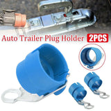 2pcs Blue Trailer Connector Retainer Heavy Duty Hitch Plug Holders for Trucks