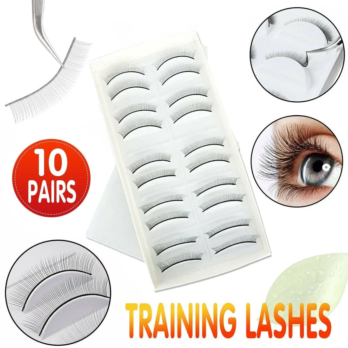 10 Pairs Self-Adhesive Training False Eyelash Extensions Strip