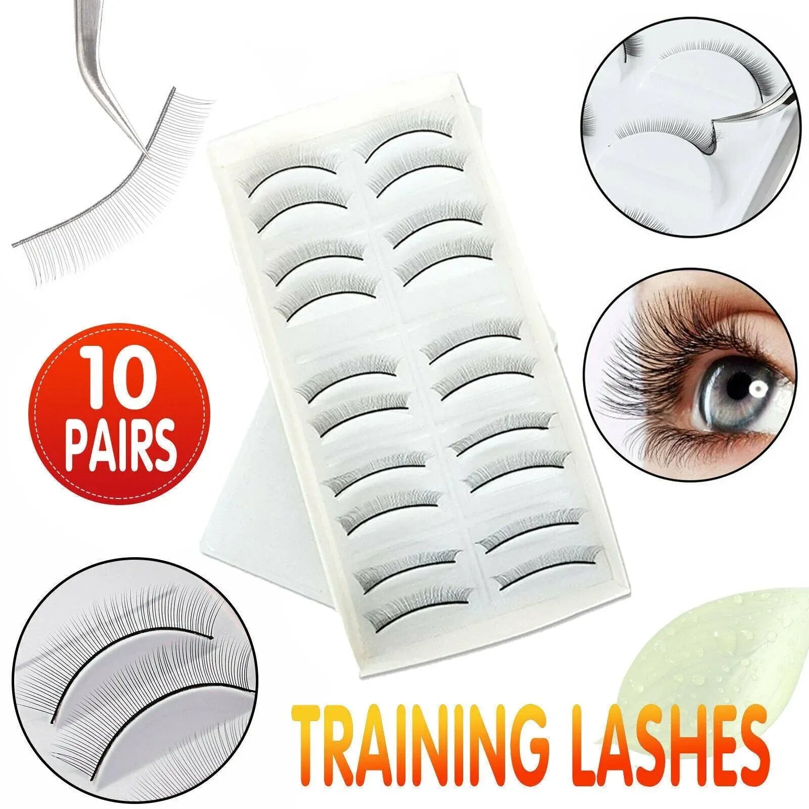 10 Pairs Self-Adhesive Training False Eyelash Extensions Strip