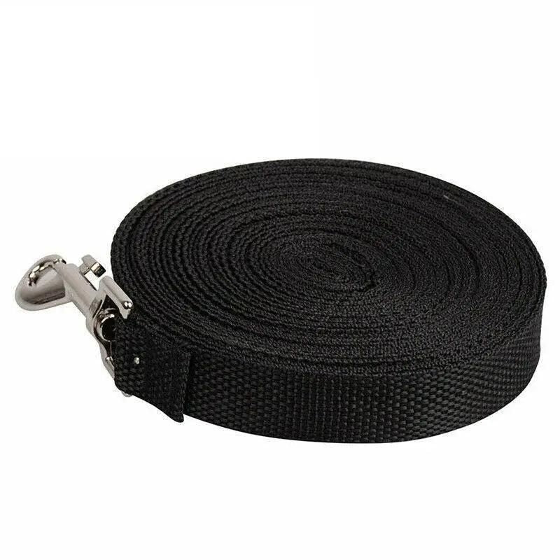 50Ft/15M Long Dog Lead Pet Puppy Leash Training Obedience Recall Walk Tracking - Black