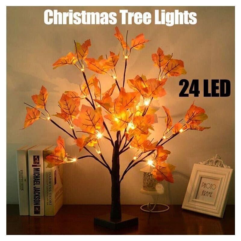 24Led Christmas Tree Lights Maple Twig Fairy Xmas Party Lamp Decorations 60Cm