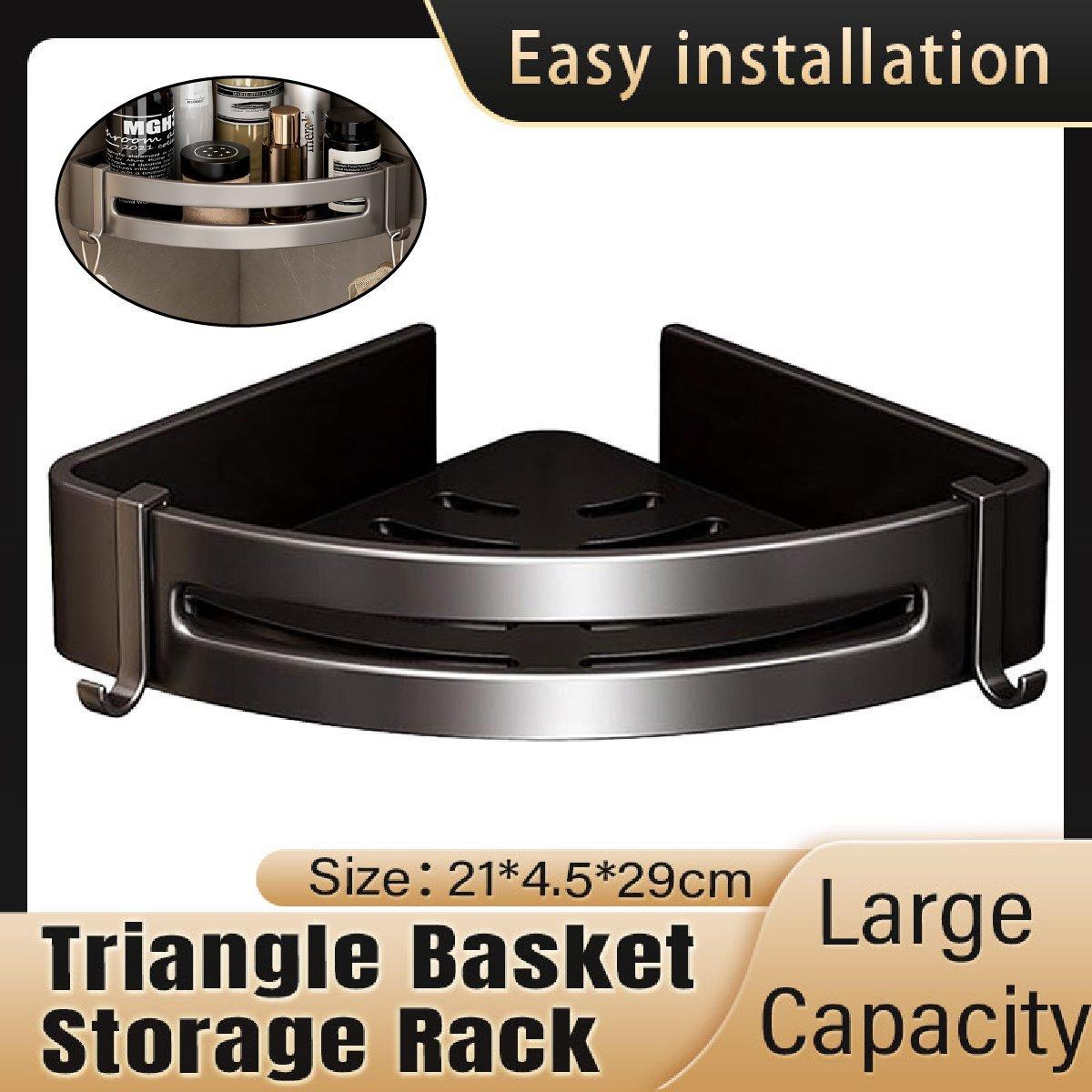 Single Tier Triangle Bathroom Shower Shelf Organizer Rack Wall Mounted Storage