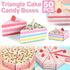 50PCS Triangular Cake Shaped Candy Gift Boxes Lovely Party Wrapping