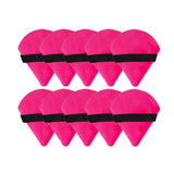 1/10X Triangle Cosmetic Puff Mini Cotton Makeup Sponge Powder Tool - Rose Red