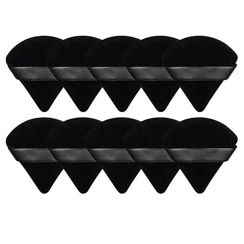 1/10X Triangle Cosmetic Puff Mini Cotton Makeup Sponge Powder Tool - Black