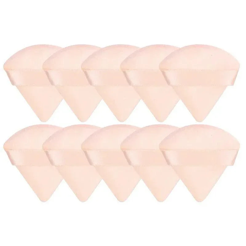 1/10X Triangle Cosmetic Puff Mini Cotton Makeup Sponge Powder Tool - Nude