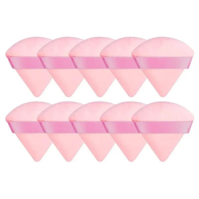 1/10X Triangle Cosmetic Puff Mini Cotton Makeup Sponge Powder Tool - Pink
