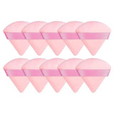 1/10X Triangle Cosmetic Puff Mini Cotton Makeup Sponge Powder Tool - Pink