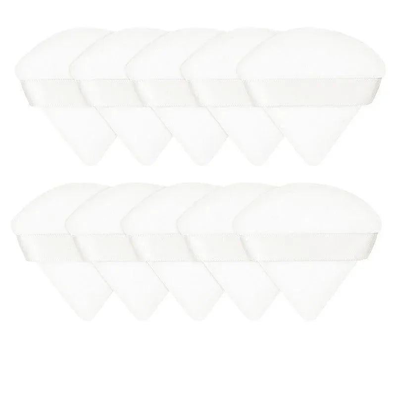 1/10X Triangle Cosmetic Puff Mini Cotton Makeup Sponge Powder Tool - White