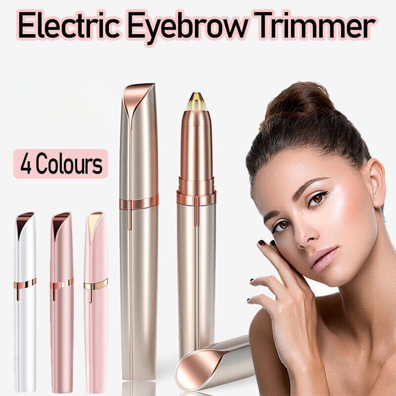 Electric Eyebrow Trimmer Finishing Touch Flawless Brows Hair Remover Led Light - Rose Gold