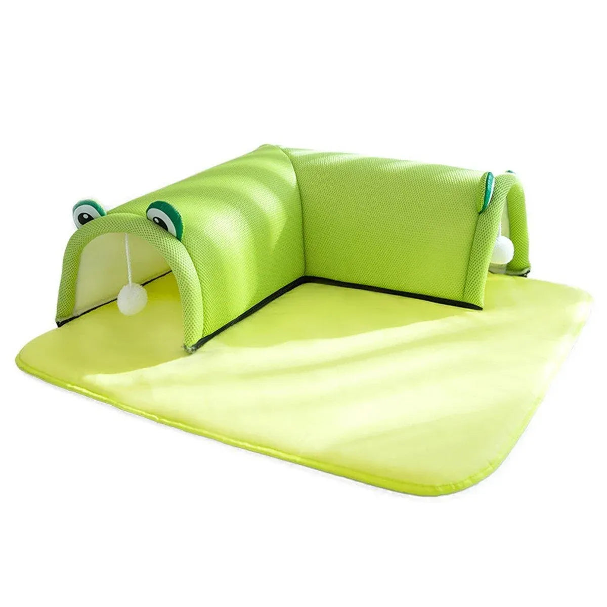 Washable Cat Tunnel Nest Corner Passage Cat House Easy Clean Pet Furniture - Green-L