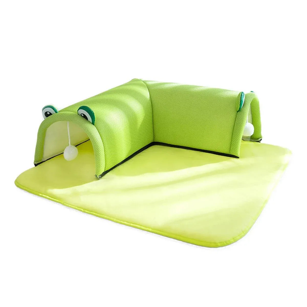 Washable Cat Tunnel Nest Corner Passage Cat House Easy Clean Pet Furniture - Green-S