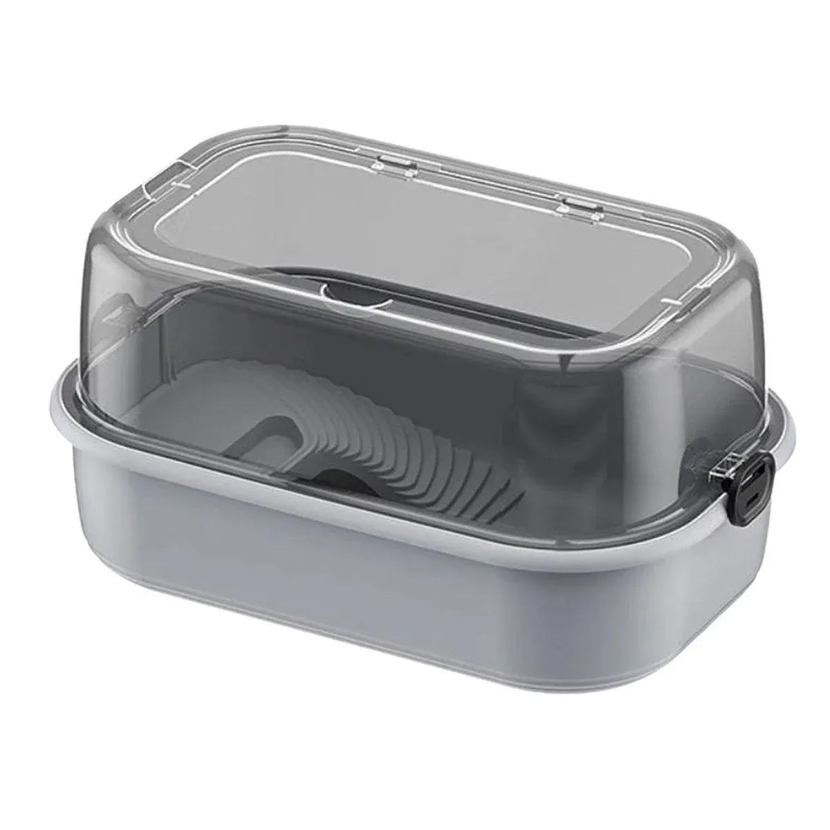 Turtle Tank Home Reptile Habitat Turtle Feeding Box Aquarium Portable Container - Grey