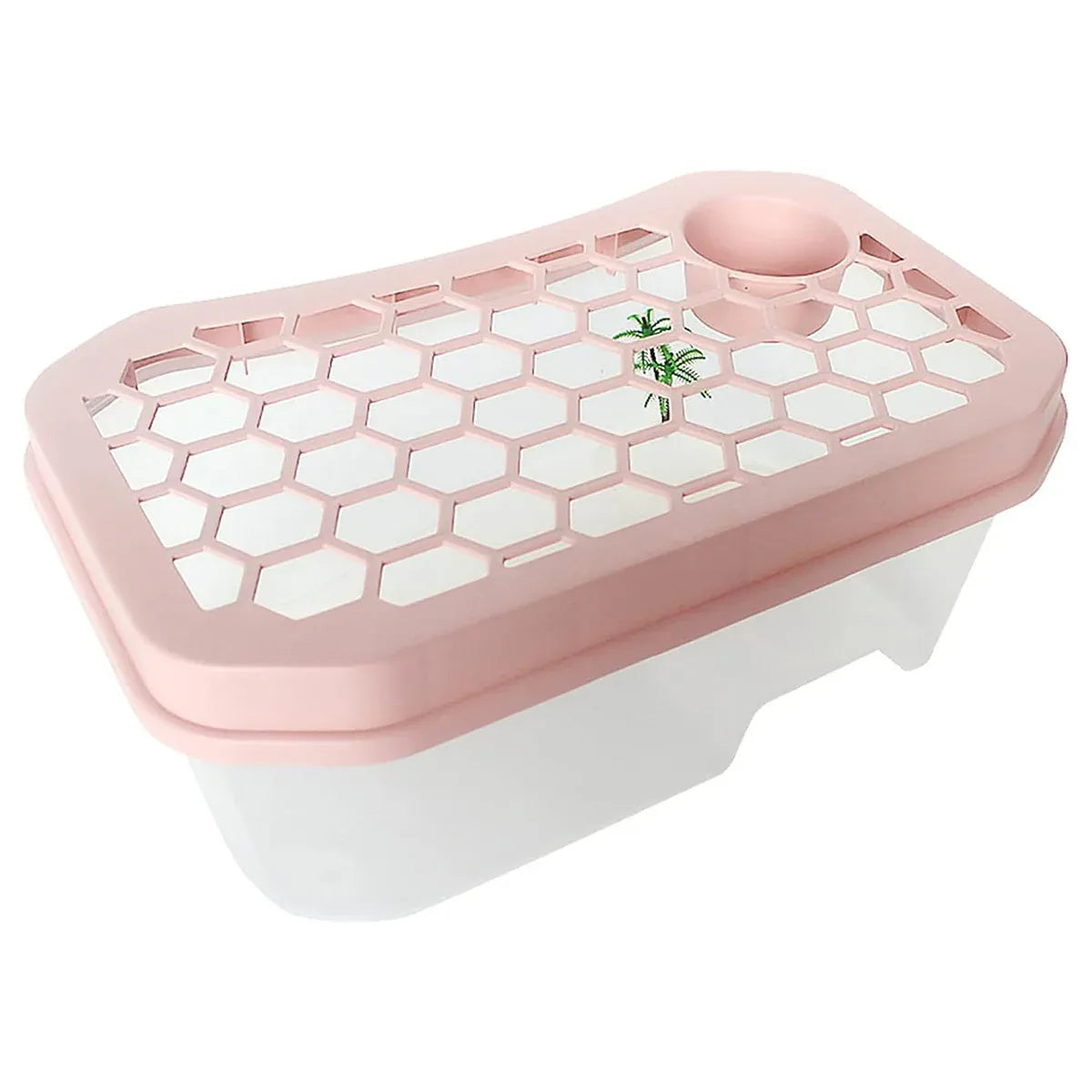 Open Turtle Tank Sun Basking Platform Plastic Reptile Habitat Aquarium Large - Pink