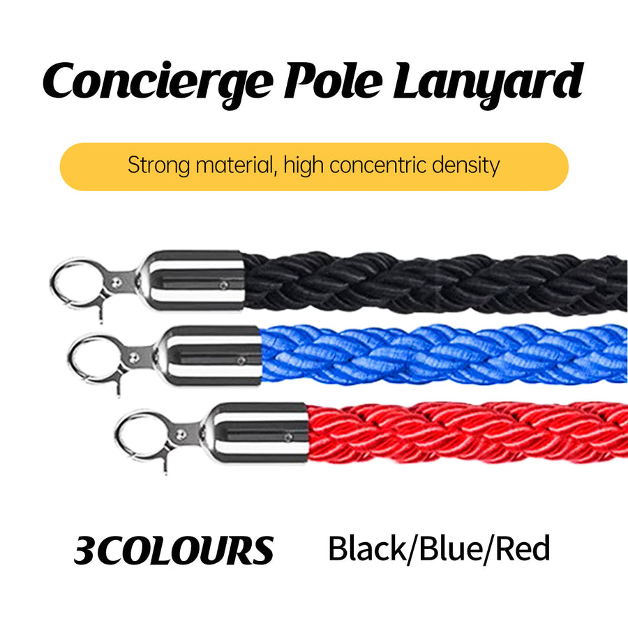 Barrier Warning Line 15M Welcome Pole Isolation Railing Guardrail Expandable - Black