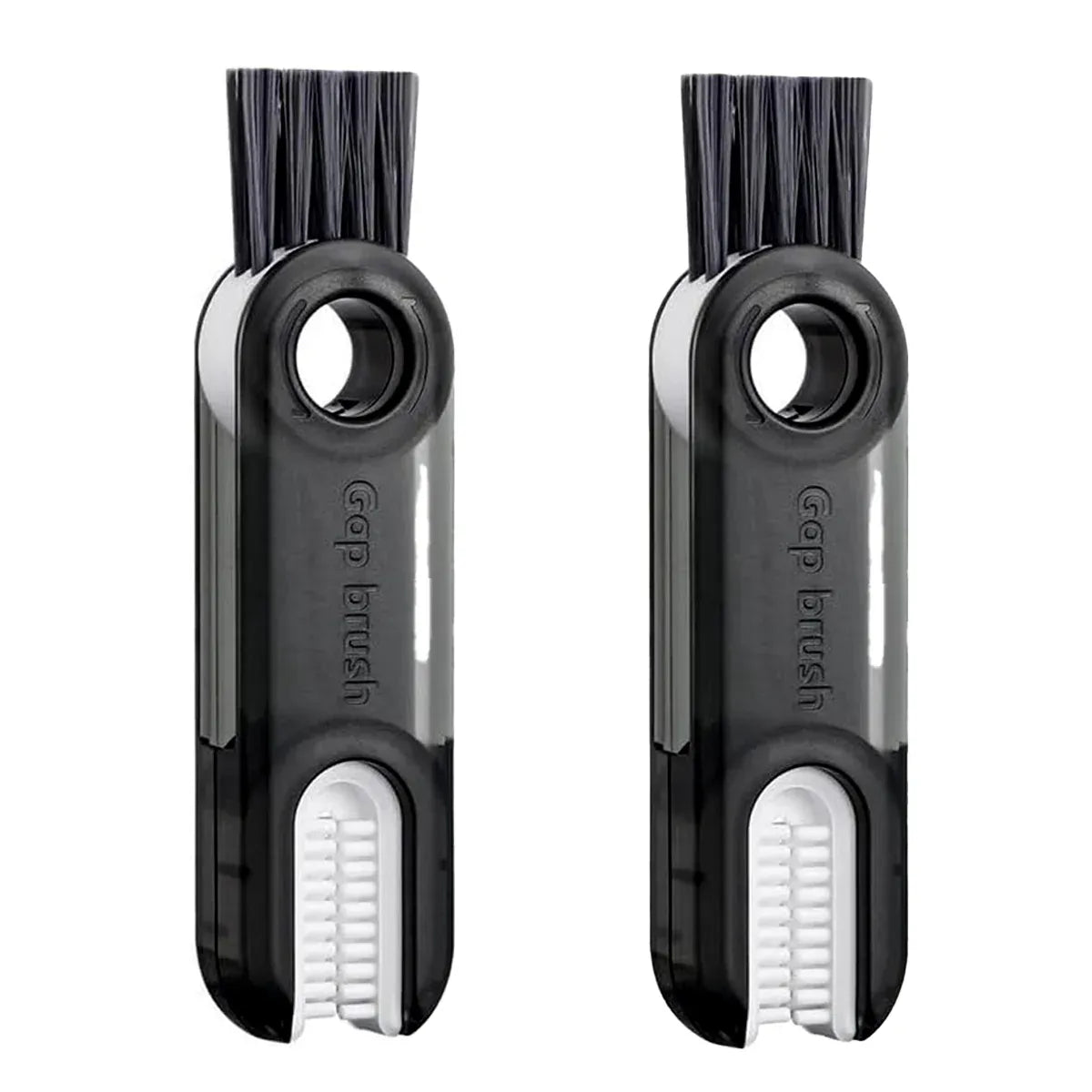 1/2pcs 3-in-1 U Shaped Bottle Thermos Cup Cleaning Brush with Rotating Heads - 2pcs-Grey