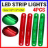 4PCS Marine LED Navigation Strip Lights Red and Green Waterproof 12–24V Compatible