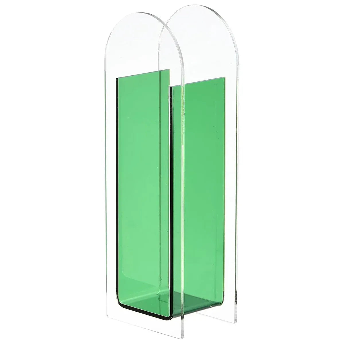 Creative Transparent Acrylic Vase Flower Ornament Dried Floral Display Tank - Green