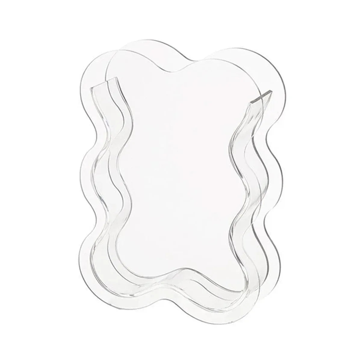 Creative Transparent Acrylic Vase Flower Ornament Dried Floral Display Tank - Wave pattern-Transparent