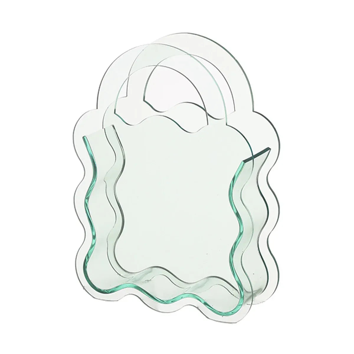 Creative Transparent Acrylic Vase Flower Ornament Dried Floral Display Tank - Handheld model-Green