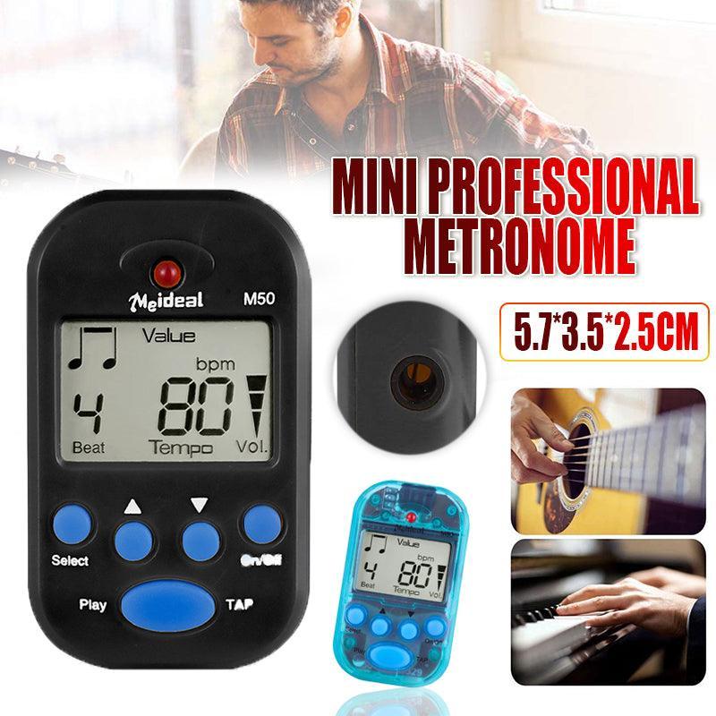 Metronome Digital Lcd Clip-On Mini Professional For Guitar Violin Accessories Au - Black