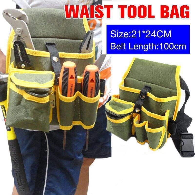 Electrician Tool Bag Waist Pocket Maintenance Pouch Belt Storage Canvas Holder