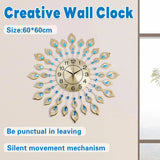 Wall Clock 60cm Large 3D Modern Crystal Luxury Round Home Decor Clock