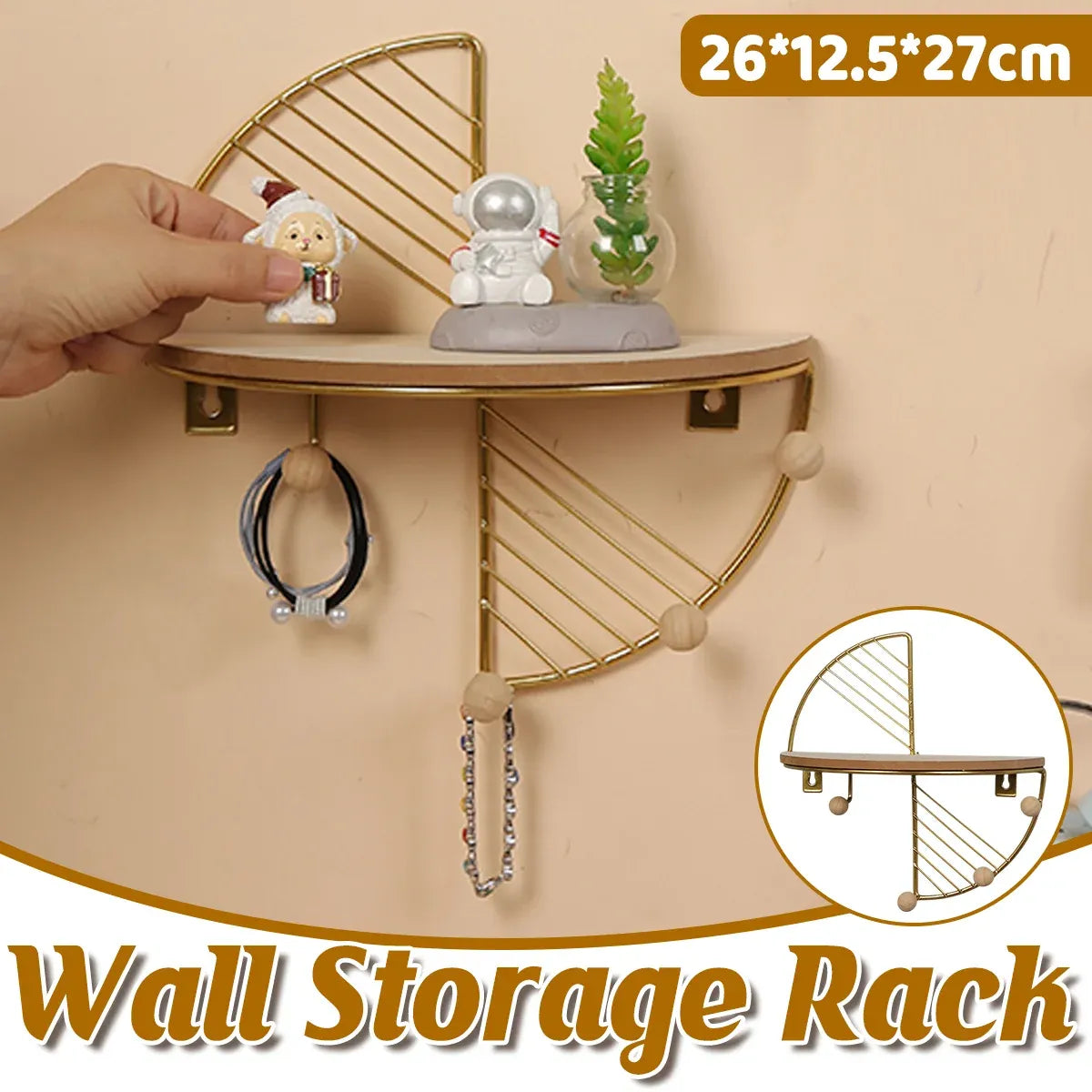 Wall Mounted Storage Rack Metal Shelf Easy Installation Durable Space Saving