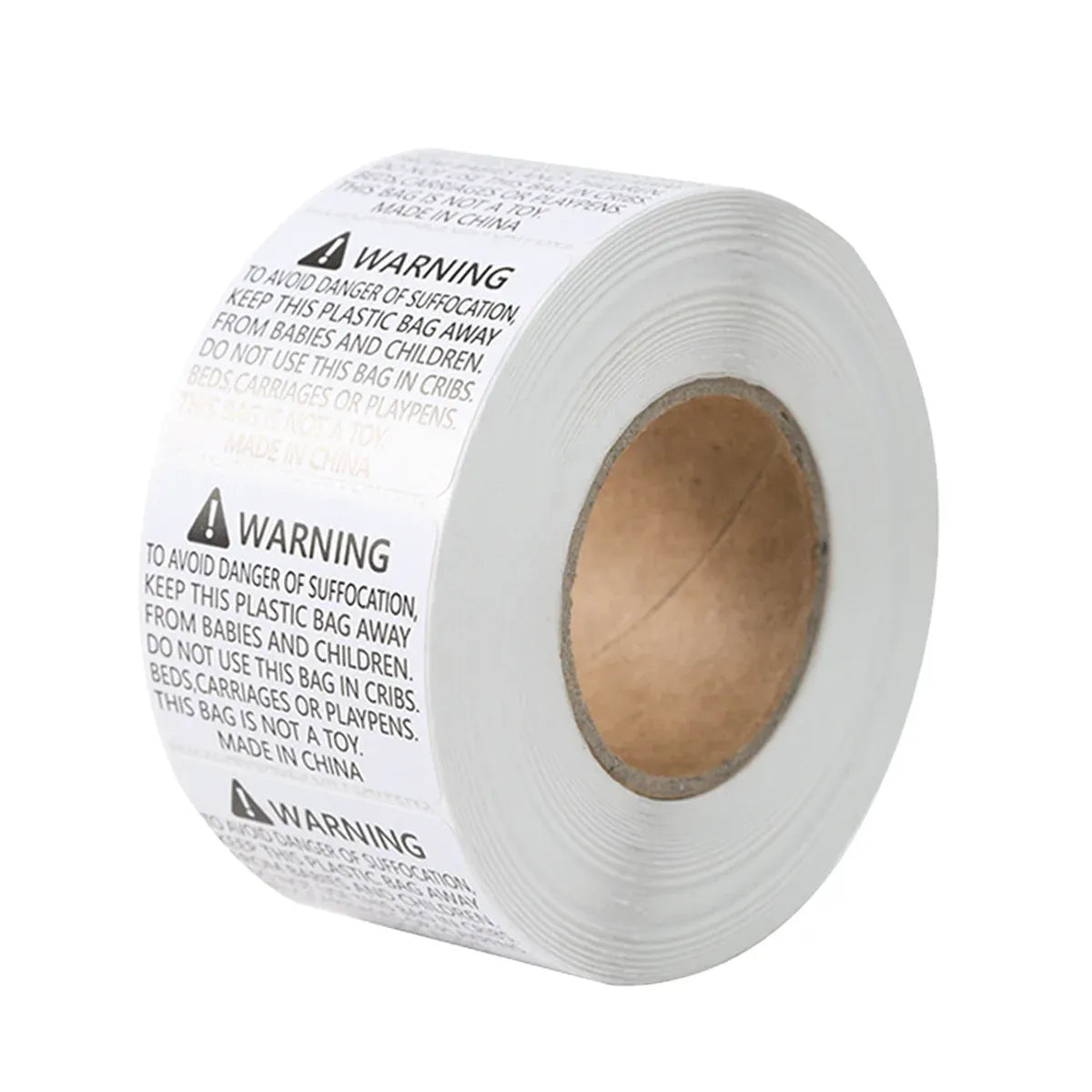 Suffocation Warning Labels Roll 3 Sizes Available Strong Water-Based Adhesive - 10x8cm