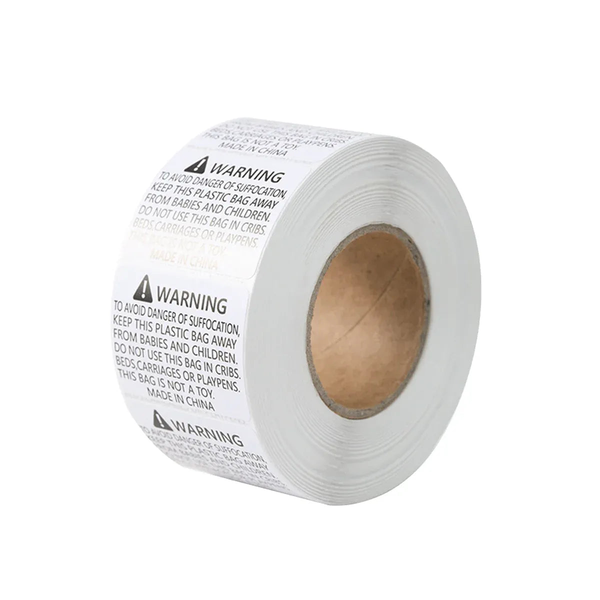 Suffocation Warning Labels Roll 3 Sizes Available Strong Water-Based Adhesive - 4x3cm