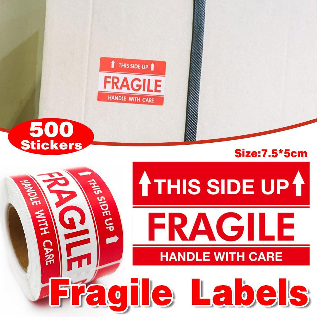 500pcs Fragile Stickers Careful Warning Labels for Packaging Protection