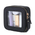 Clear Waterproof Travel Makeup Bag Portable Cosmetic Toiletry Organizer Box - Black