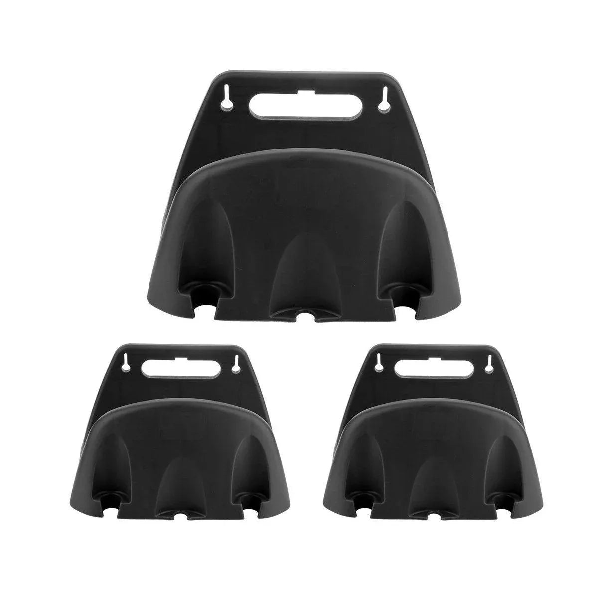 3pcs Wall Mounted Hose Holder Rack Plastic Garden Hose Storage Rack Organizer - Black