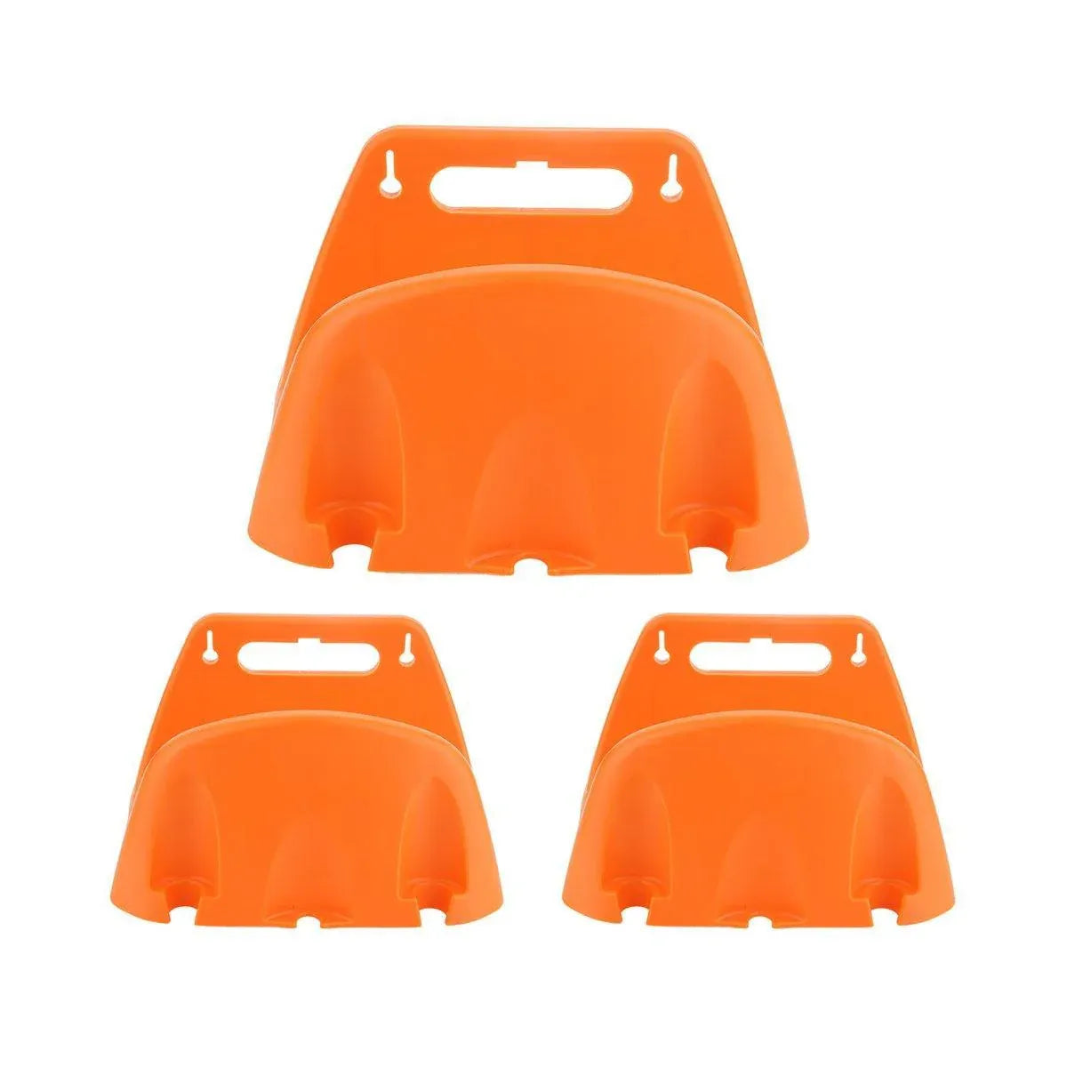 3pcs Wall Mounted Hose Holder Rack Plastic Garden Hose Storage Rack Organizer - Orange