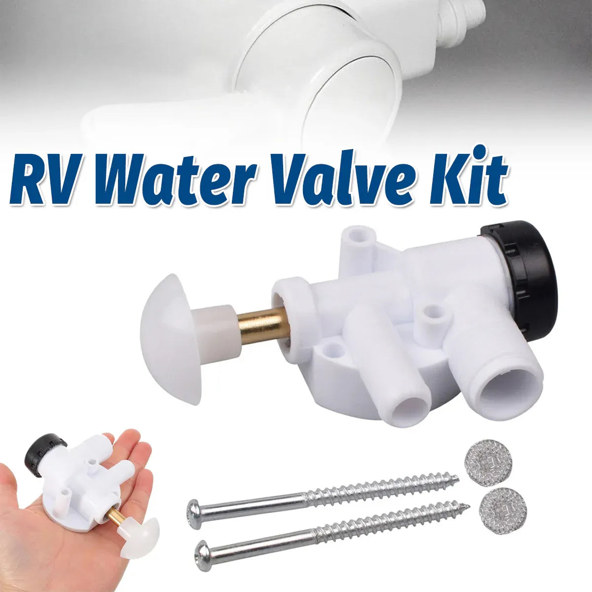 RV Water Valve Kit Camper Plumbing Valve Set Trailer Water Line Replacement Part