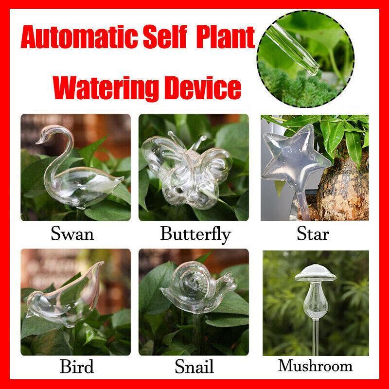 Automatic Self Plant Watering Glass Bulbs Water Feeder Indoor Irrigation Outdoor - Butterfly