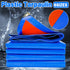 Waterproof Plastic Tarp Cover Heavy Duty Ground Sheet Rainproof Dustproof Blue - 2x2m