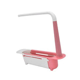 Telescopic Sink Rack Holder Expandable Storage Drain Basket Home Kitchen Tools - Pink
