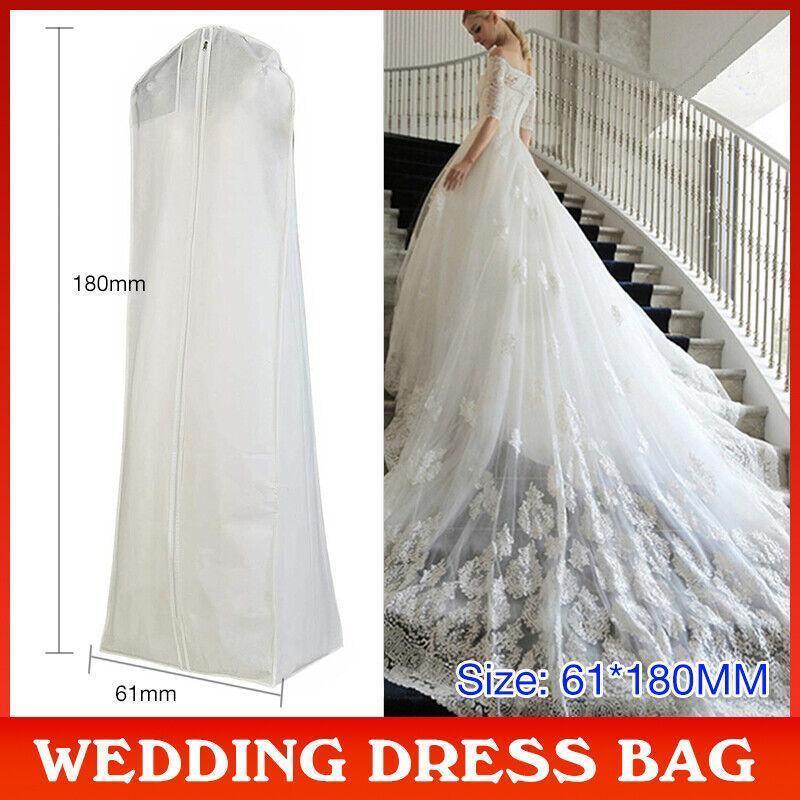 White Extra Large Wedding Dress Bridal Gown Garment Breathable Cover Storage Bag