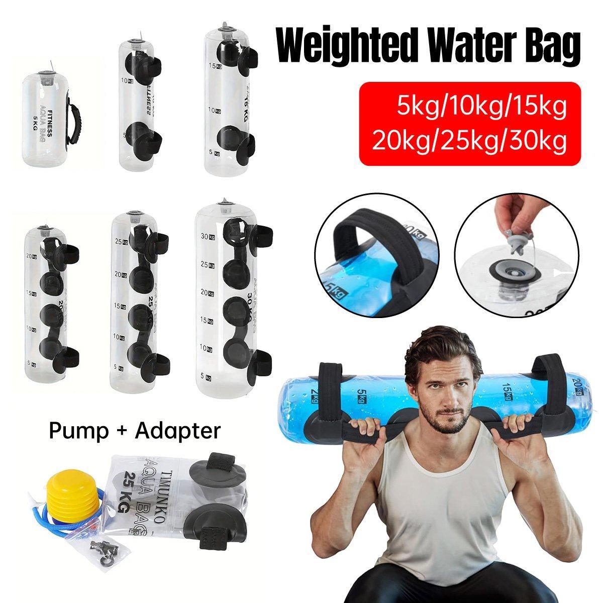 Adjustable Inflatable Water Weight Bag for Fitness Squat Strength Training Bag - 20kg