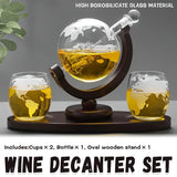Globe Wine Decanter Glass Bottle Divider Whisky Liquor Dispenser For Home Bar