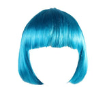 Short Bob Wig with Bangs for Women Synthetic Cosplay Party Hair in 14 Colours - Light Blue