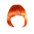 Short Bob Wig with Bangs for Women Synthetic Cosplay Party Hair in 14 Colours - Orange