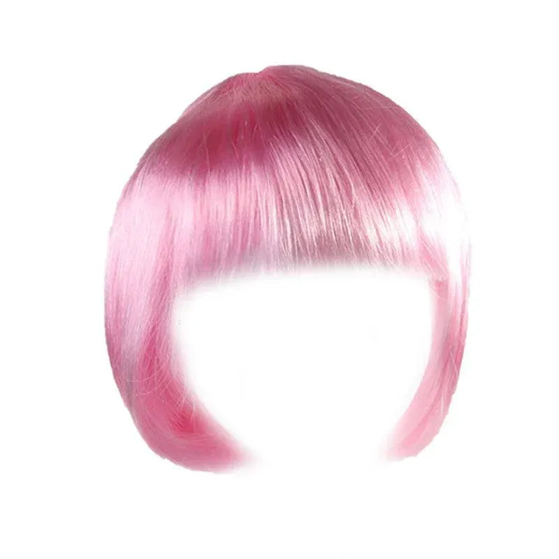 Short Bob Wig with Bangs for Women Synthetic Cosplay Party Hair in 14 Colours - Light Pink