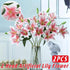 2PCS Artificial Lily Flowers Wedding Home Decor Fake Wild Lily Floral Stems