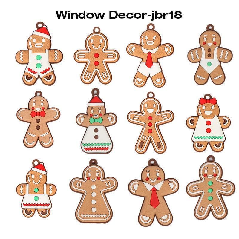 12X Gingerbread Man Xmas Tree Ornament Gift Party Hanging Pendants Window Decor - Window Decor-jbr18